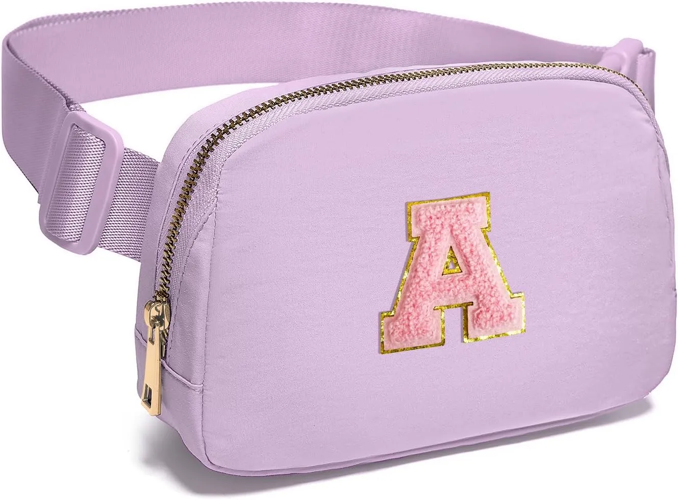 Gitus Initial Belt Bag Fanny Pack Crossbody Bag for Girls Birthday Gifts Age 8-10 Teen Girl Gifts Trend Stuff Personalized Letter Gifts for Daughter Sister (Lavender-A)