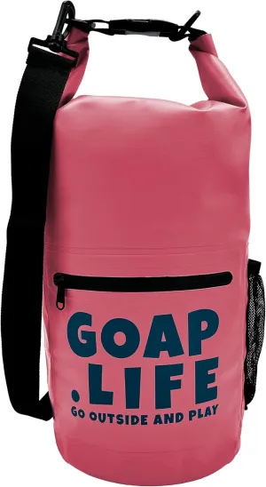 GOAP 10L Waterproof Dry Bag for Beach, Fishing, Camping, and Hiking - Rolltop Design with Crossbody Strap, Water Bottle Pocket, and Zipper Pocket
