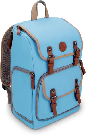 GOgroove Camera Backpack Bag Professional for DSLR/SLR/Mirrorless Photography Camera Case and with Tablet Compartment, Tripod Holder, and Waterproof Rain Cover (Blue) (Mid-Size)