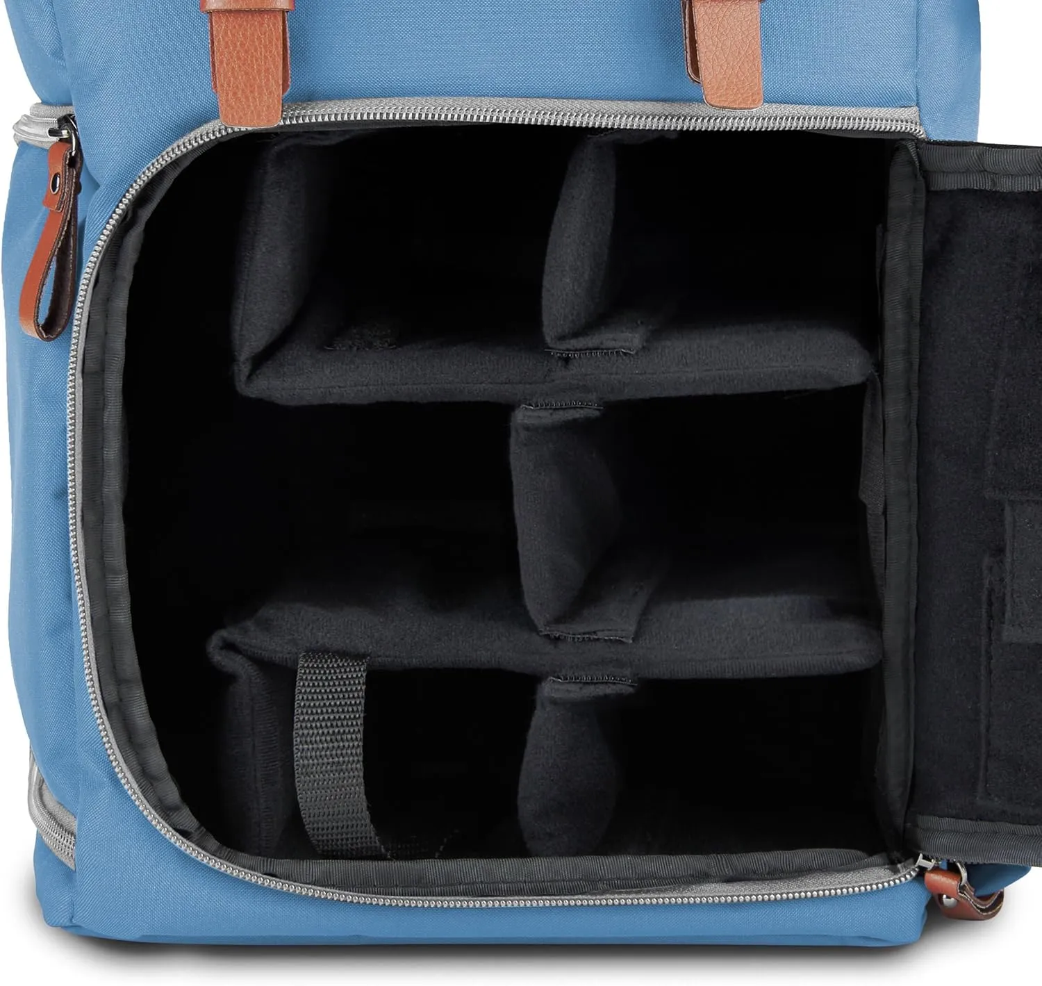 GOgroove Camera Backpack Bag Professional for DSLR/SLR/Mirrorless Photography Camera Case and with Tablet Compartment, Tripod Holder, and Waterproof Rain Cover (Blue) (Mid-Size)