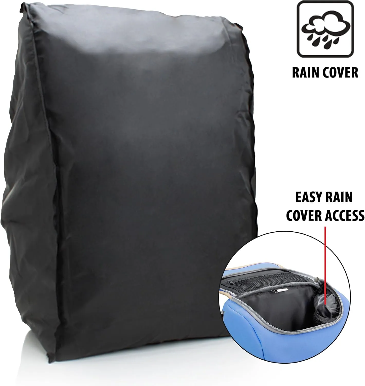 GOgroove Camera Backpack Bag Professional for DSLR/SLR/Mirrorless Photography Camera Case and with Tablet Compartment, Tripod Holder, and Waterproof Rain Cover (Blue) (Mid-Size)
