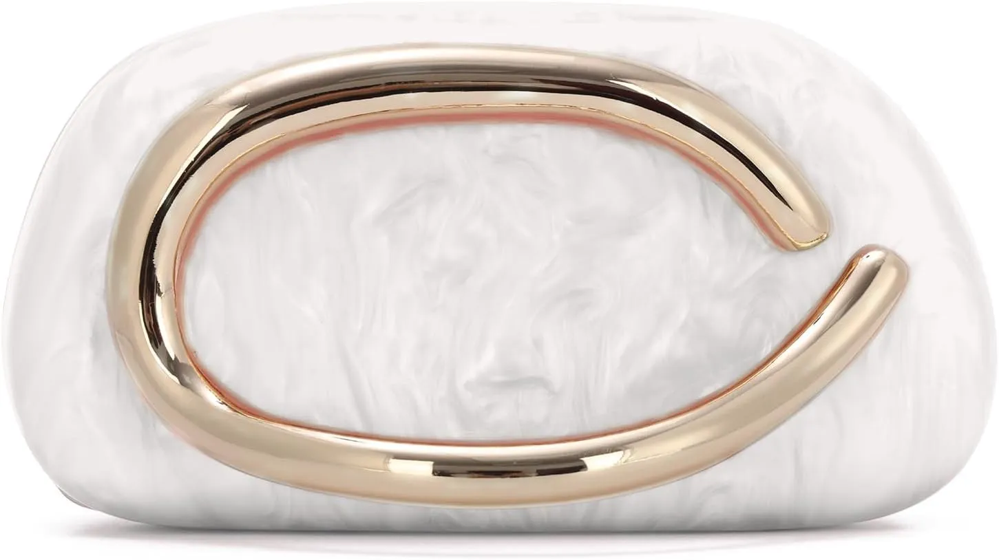 GOKTOW Acrylic Clutch Purse with Removable Chain for Women Evening Formal Wedding Party