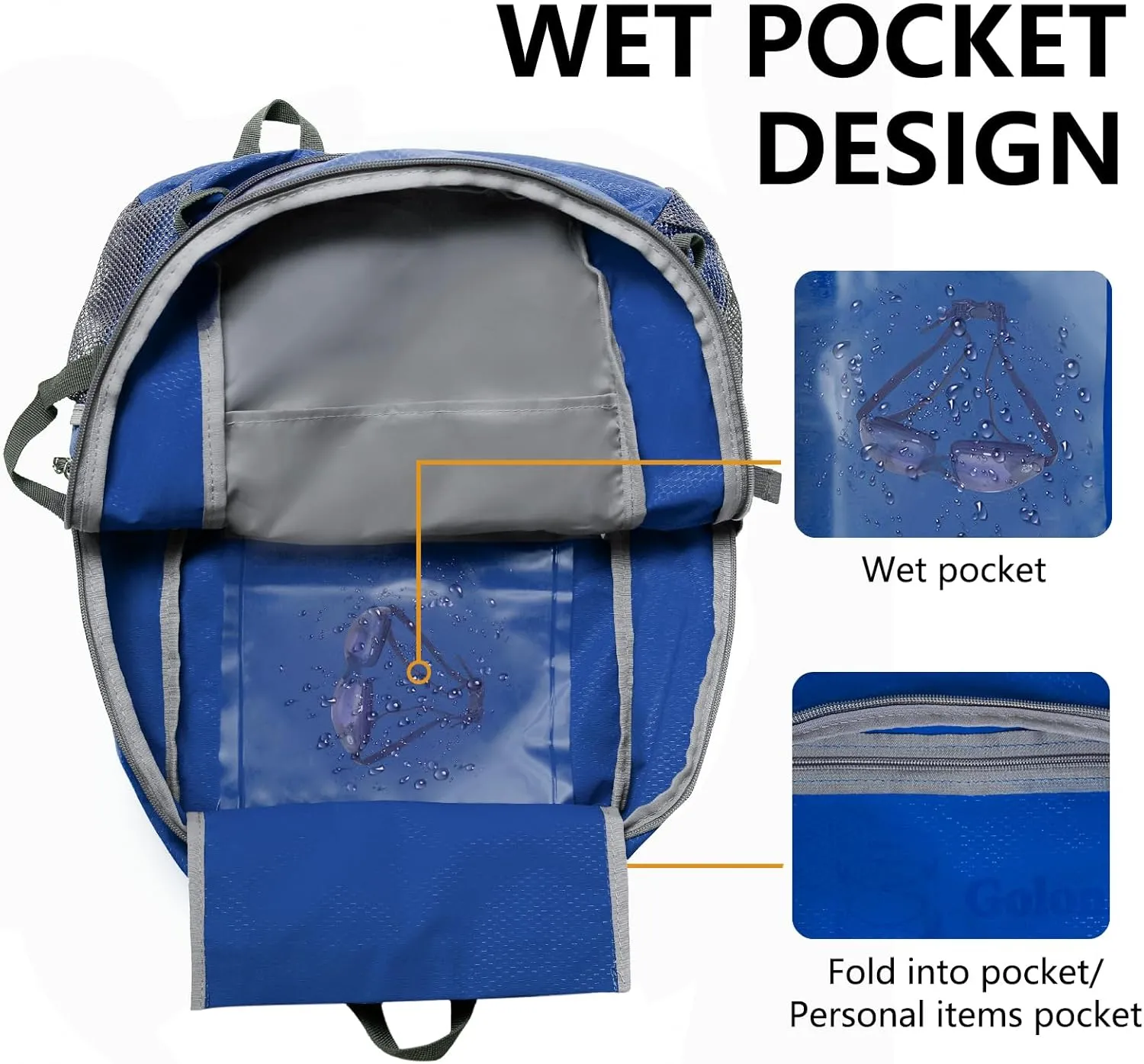 Goloni Lightweight Hiking Backpack Bag - 40L Traveling Camping Backpack Outdoor Day Pack with Reflective Webbing and Waterproof Pocket