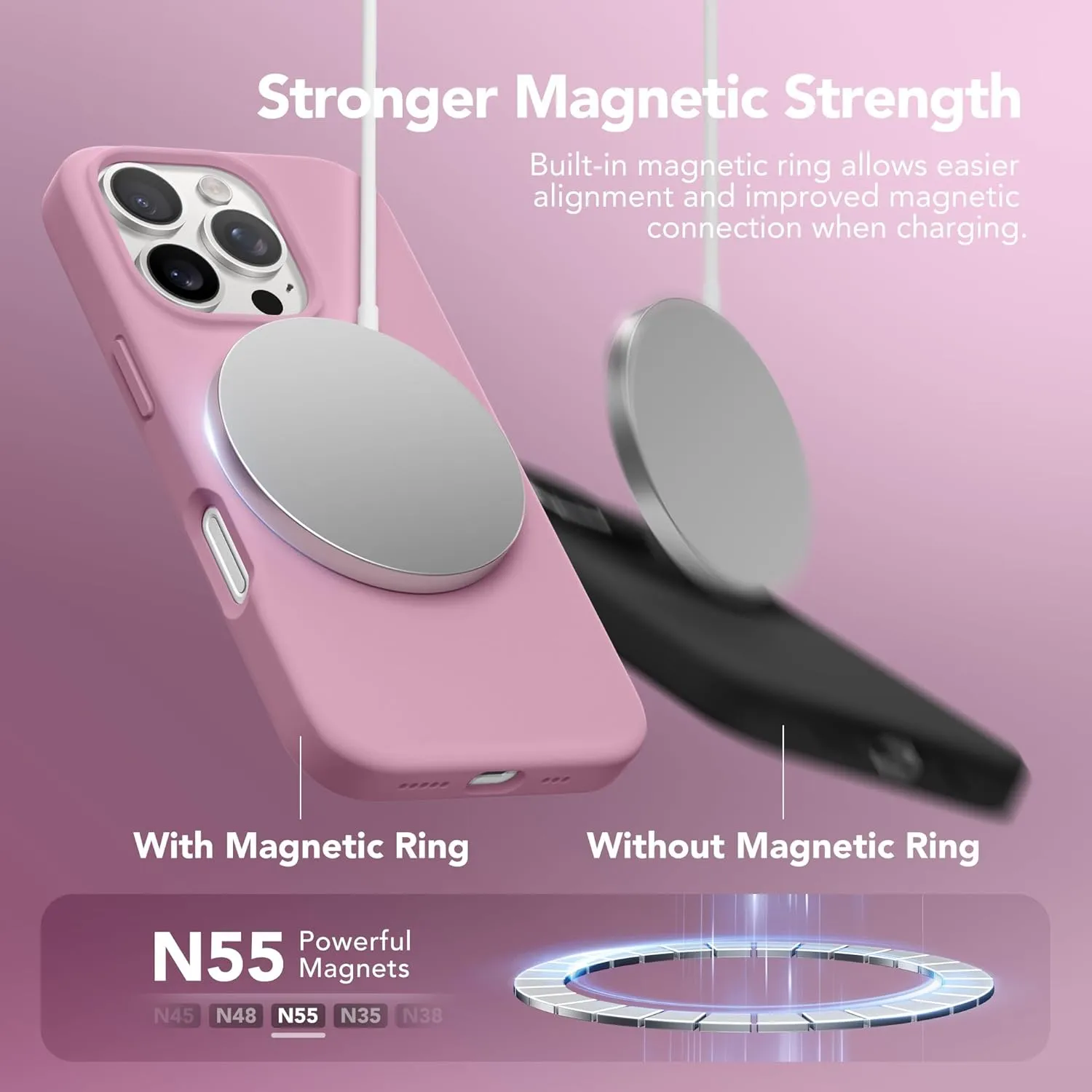 GONEZ Magnetic for iPhone 16 Pro Case, Compatible with MagSafe, [Screen Protector   Camera Lens Protector], Silicone Shockproof Anti-Scratch Protective Phone Case 6.3 inch, Blackcurrant