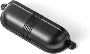 Goo-Ki 6 Pack 3 Inch Matte Black Cup Pulls with Textured Strap Design, Elegant Modern Bin Handles for Kitchen & Furniture