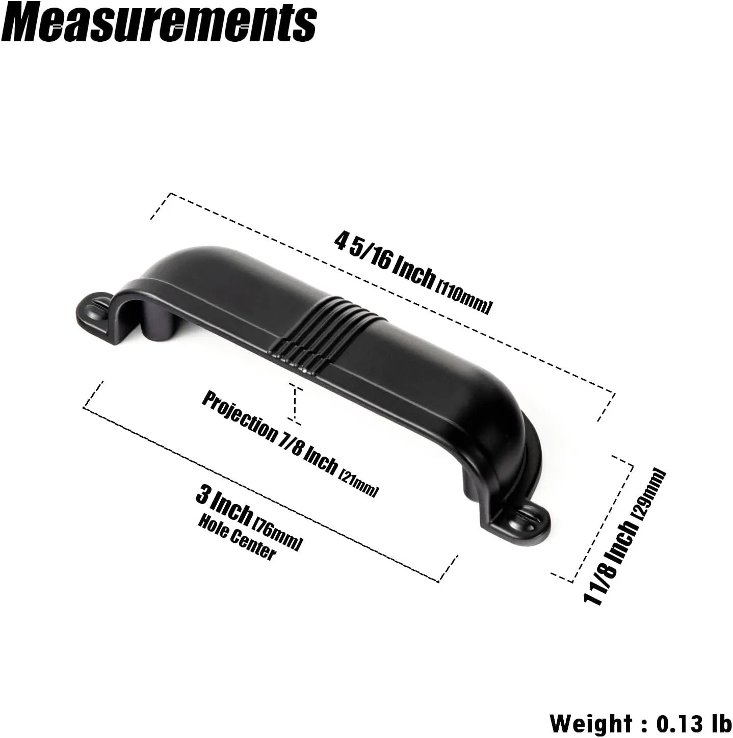 Goo-Ki 6 Pack 3 Inch Matte Black Cup Pulls with Textured Strap Design, Elegant Modern Bin Handles for Kitchen & Furniture