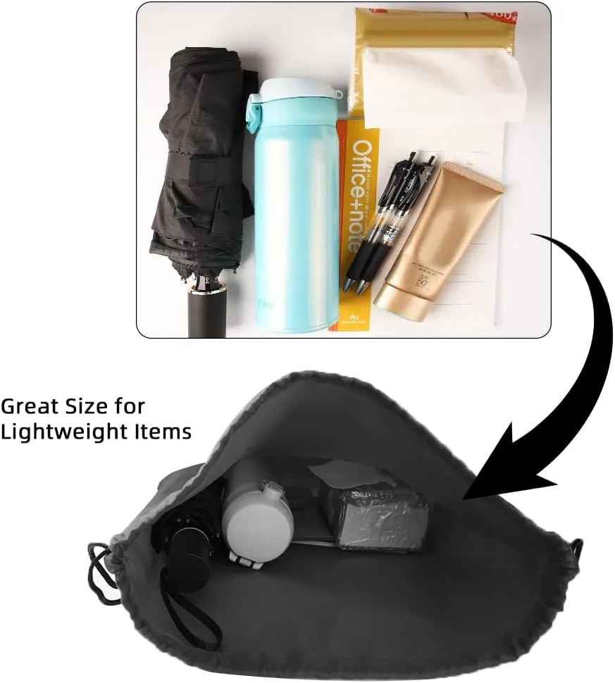GoodtoU Drawstring Bags, Drawstring Nylon Backpack Draw String Bags Pack Bulk Cinch Sack for Sport, Traveling, Team (60Pcs, Grey)