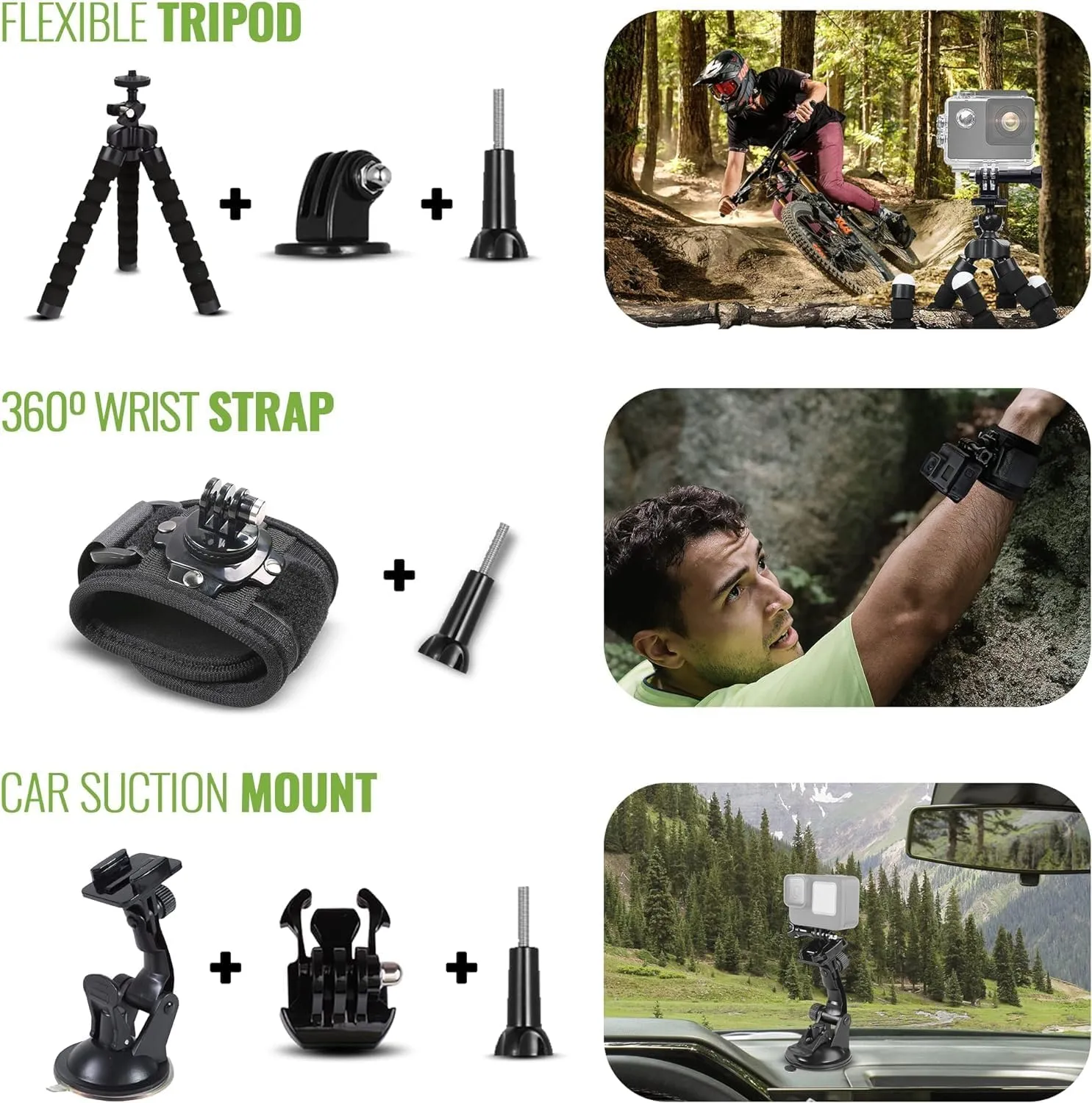 GoPro Hero (Go Pro Hero) Black Compact - Waterproof Action Camera with 4K Ultra HD Video, 12MP Photos, Stabilization   50-in-1 Accessory Kit   64GB Card   More