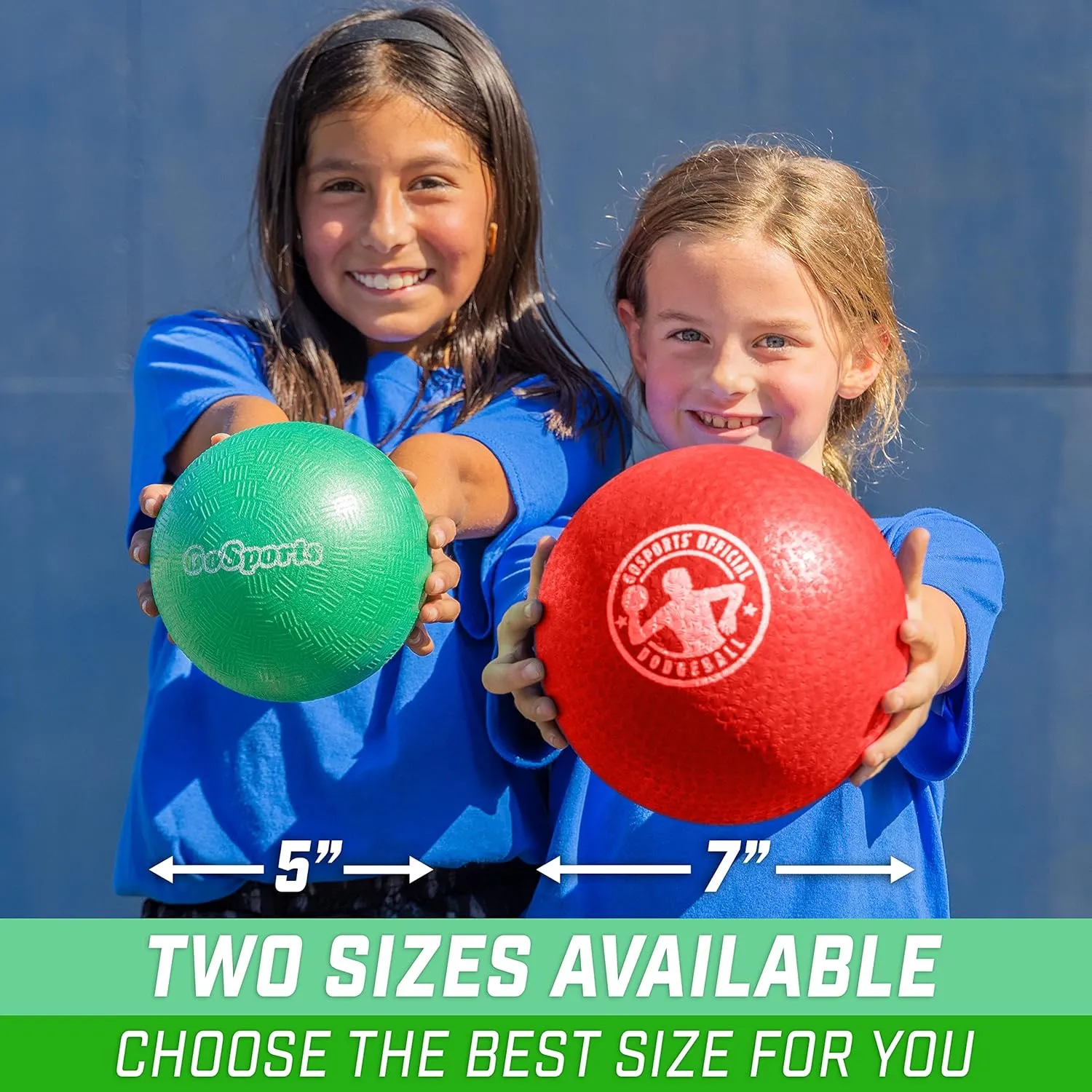 GoSports Inflatable Dodgeballs - Choose 5 Inch or 7 Inch No Sting Balls - Set of 6 Includes Ball Pump & Mesh Bag