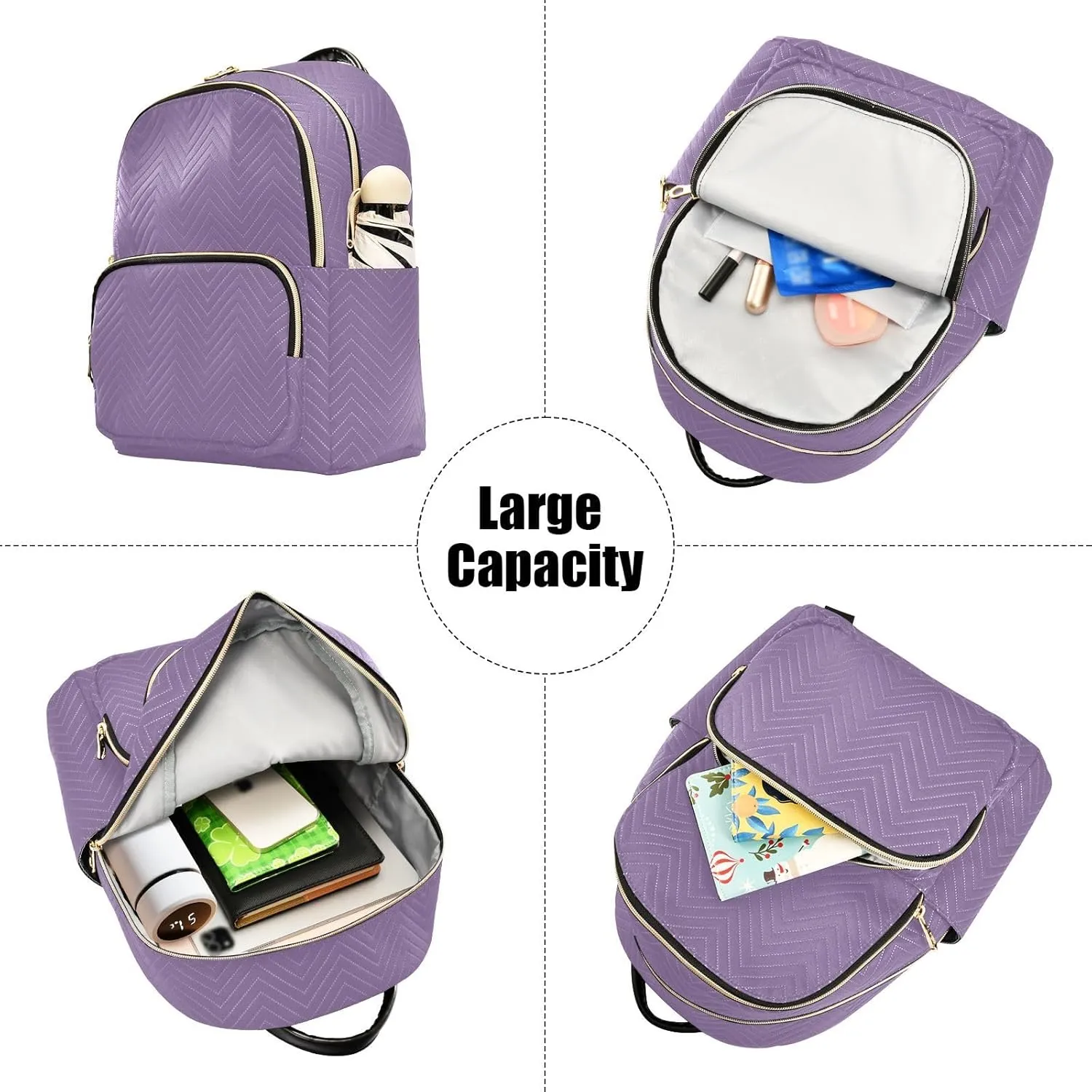 Grape Purple Backpack Purse for Women Travel Backpack with Anti-theft Back for Camping Work M