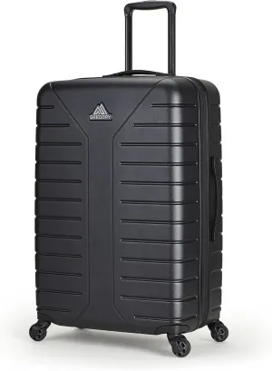 Gregory Quadro Hardcase 28 Inch Hardshell Travel Check Luggage, TSA Lock, Collapsible Handle, Total Black