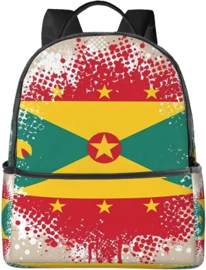 Grenada Flag Casual Backpacks Laptop Backpack Carry-on Daypack Sports Travel Rucksack Lightweight Working Bag for Outdoor Hiking Cycling Walking