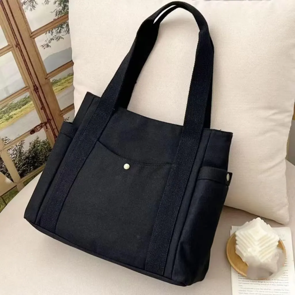 GRINKO Canvas Tote Bag for Women Large Totebag Shopping Work Bag Casual Shoulder Handbags with Zipper