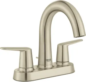 GROHE 20582EN0 Veletto Two-Handle 4-Inch Centerset Bathroom Faucet, 1.2 GPM, Brushed Nickel