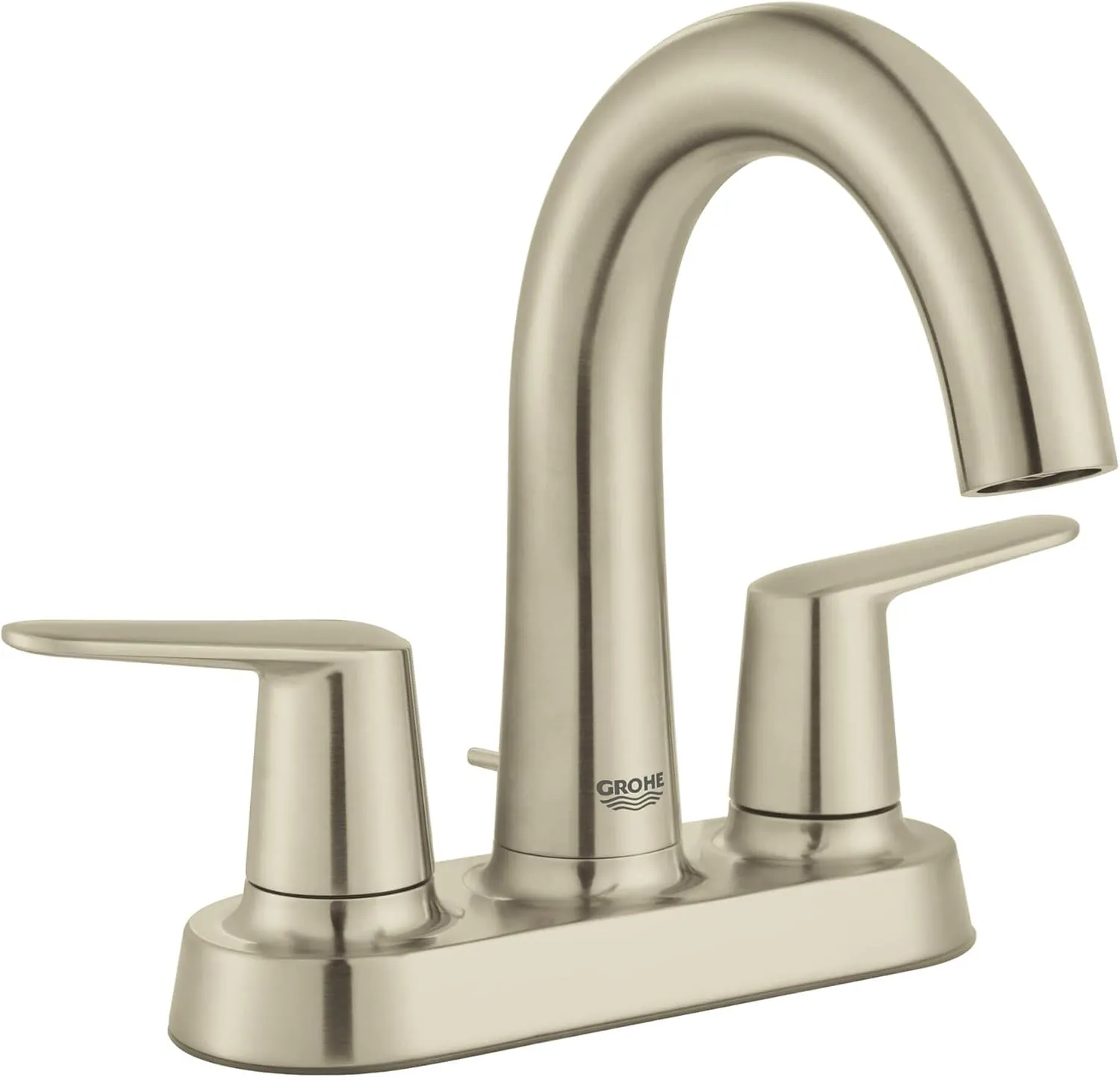 GROHE 20582EN0 Veletto Two-Handle 4-Inch Centerset Bathroom Faucet, 1.2 GPM, Brushed Nickel