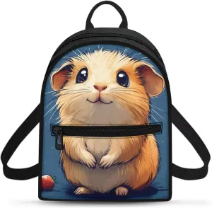 Guinea Pig Mini Backpack for Women, Durable Shoulder Bag, Small Rucksack Purse for Essentials Lightweight