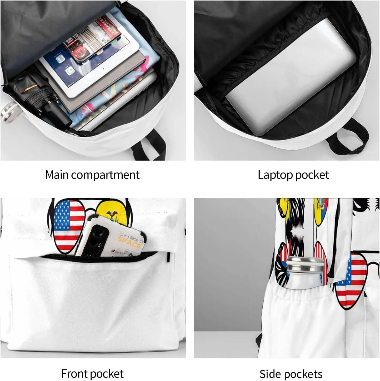 Half American Half Ecuadorian Woman Ecuador Flag Laptop Commuter Backpack Shoulder Bag Casual Back Pack Daypack Bags With Side Pockets For Work Travel Daily Use