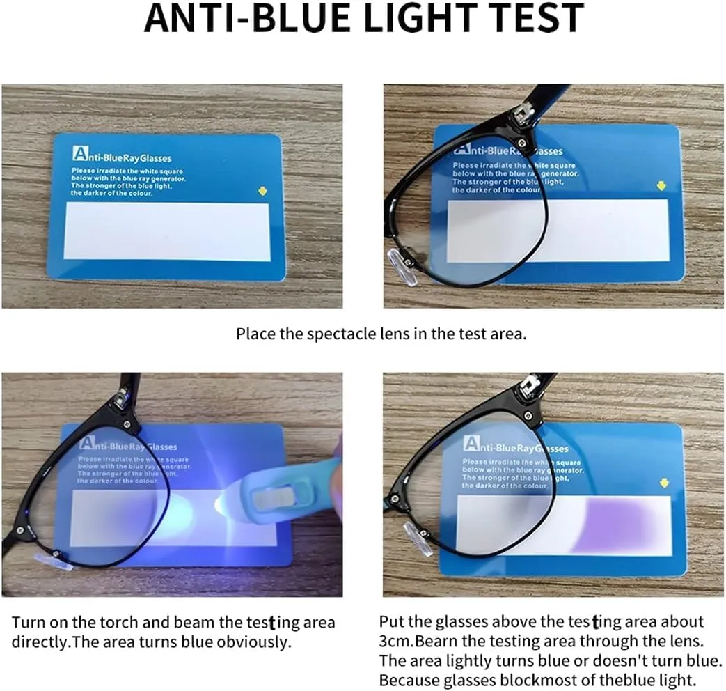 Half frame Retro Semi Rimless Clear Lens Glasses Blue Blocking Eyewear Men Women (4 Pack Reading 2.5 X)