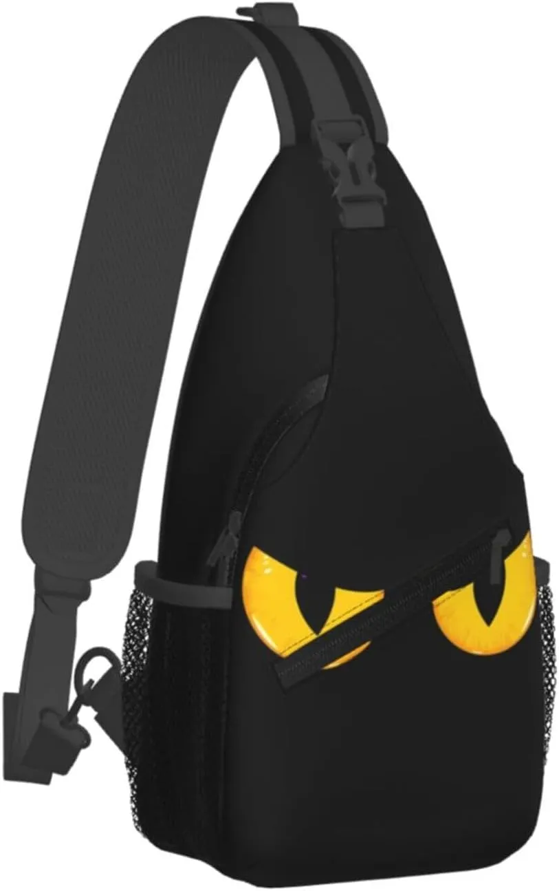 Halloween Scary Eyes Crossbody Bag Cross Chest Bag Adjustable Sling Backpack Sports Gym Shoulder Bags Travel Cycling Daypack Diagonally Casual Rucksack