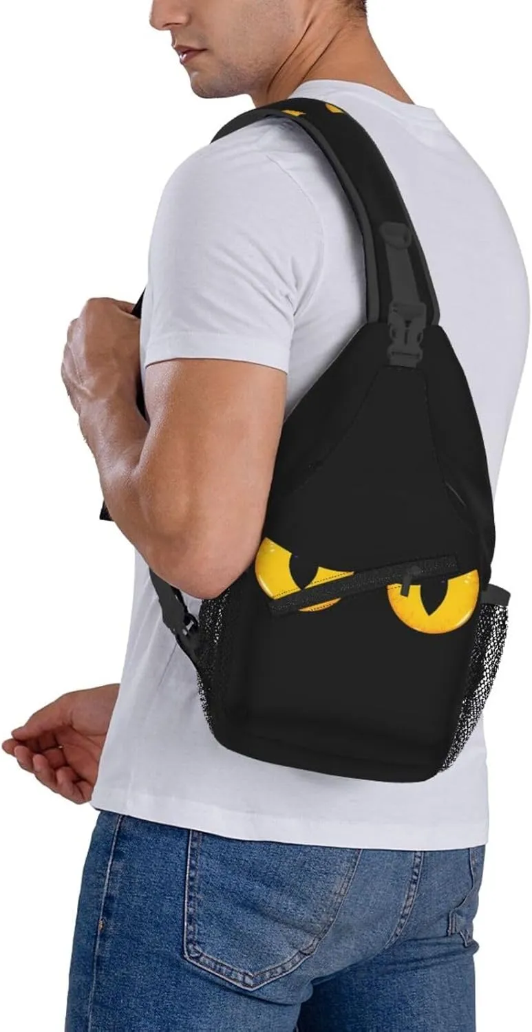 Halloween Scary Eyes Crossbody Bag Cross Chest Bag Adjustable Sling Backpack Sports Gym Shoulder Bags Travel Cycling Daypack Diagonally Casual Rucksack
