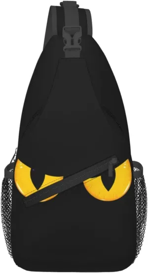 Halloween Scary Eyes Crossbody Bag Cross Chest Bag Adjustable Sling Backpack Sports Gym Shoulder Bags Travel Cycling Daypack Diagonally Casual Rucksack