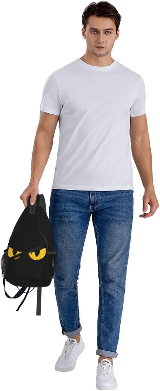 Halloween Scary Eyes Crossbody Bag Cross Chest Bag Adjustable Sling Backpack Sports Gym Shoulder Bags Travel Cycling Daypack Diagonally Casual Rucksack