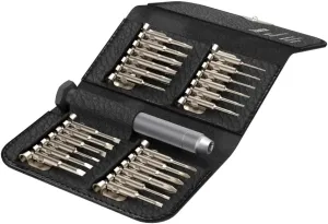 Hama 200762 Mini Screwdriver Kit for Pc, Metal Handle, 24 Heads with Case