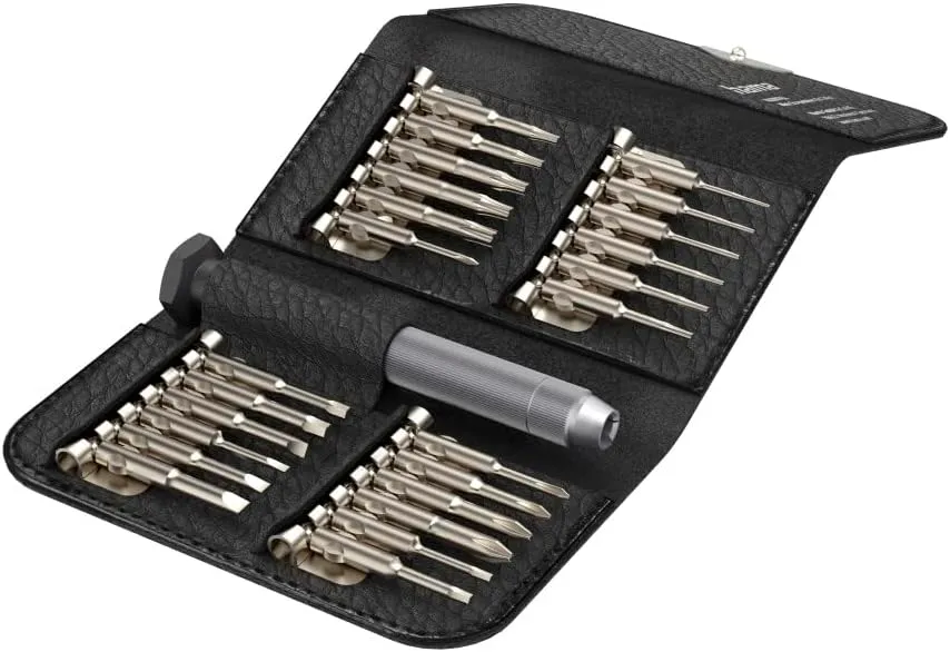 Hama 200762 Mini Screwdriver Kit for Pc, Metal Handle, 24 Heads with Case