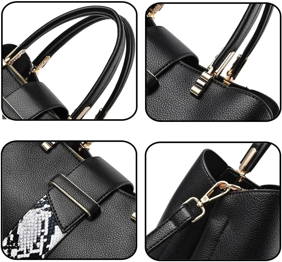 Handbag for Women Large Capacity Tote Bag Snake Leather Shoulder Bag Tote Top Handle Handbag Crossbody Bag