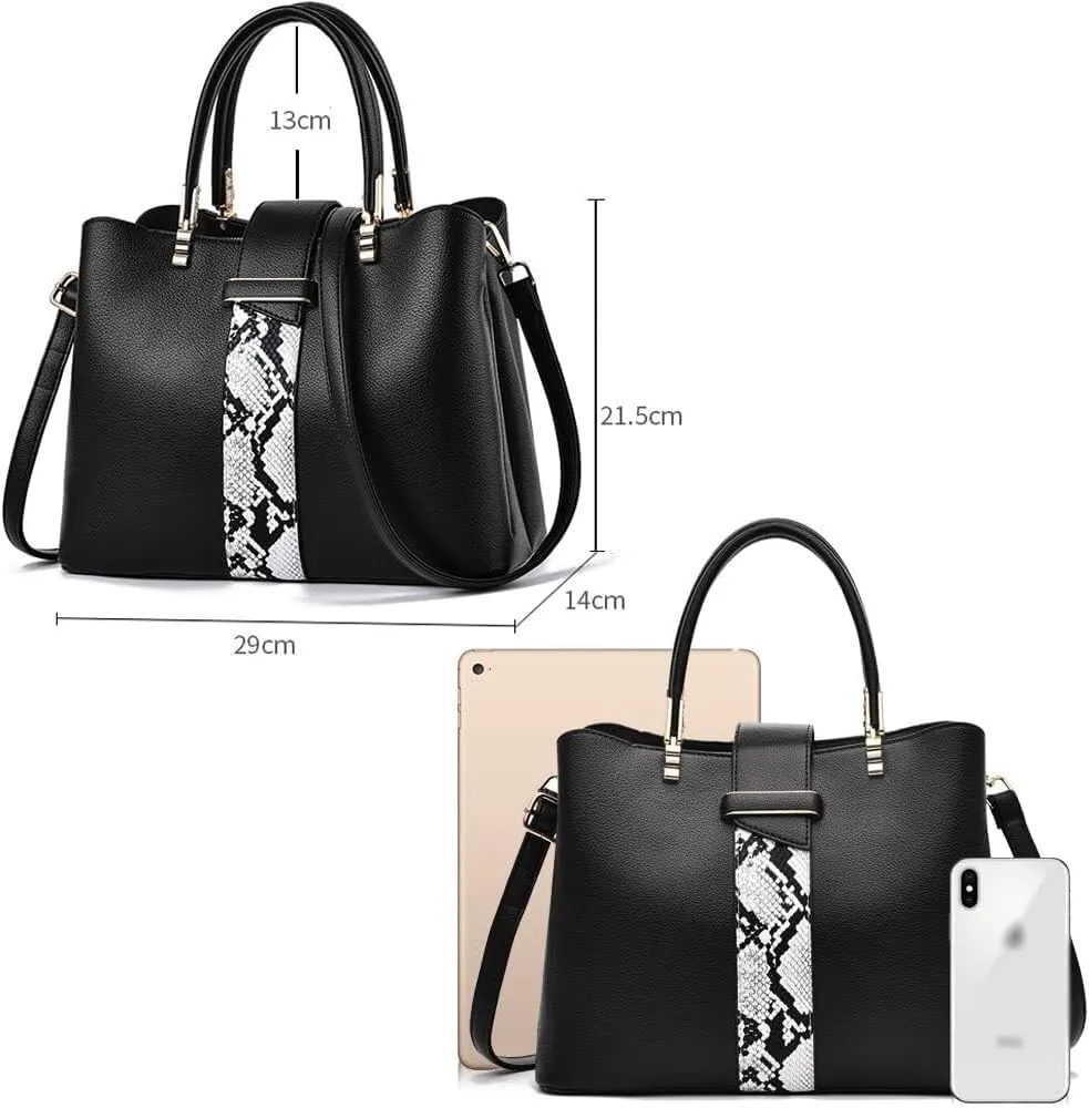 Handbag for Women Large Capacity Tote Bag Snake Leather Shoulder Bag Tote Top Handle Handbag Crossbody Bag