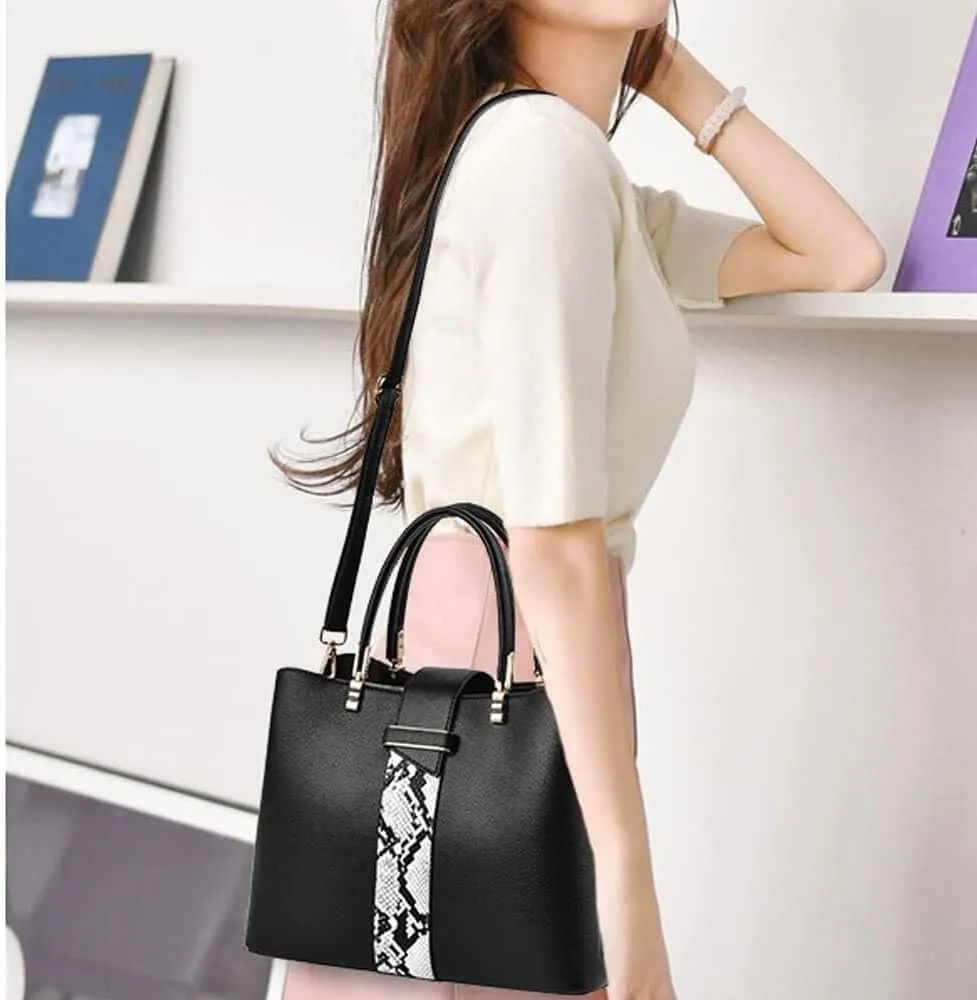Handbag for Women Large Capacity Tote Bag Snake Leather Shoulder Bag Tote Top Handle Handbag Crossbody Bag
