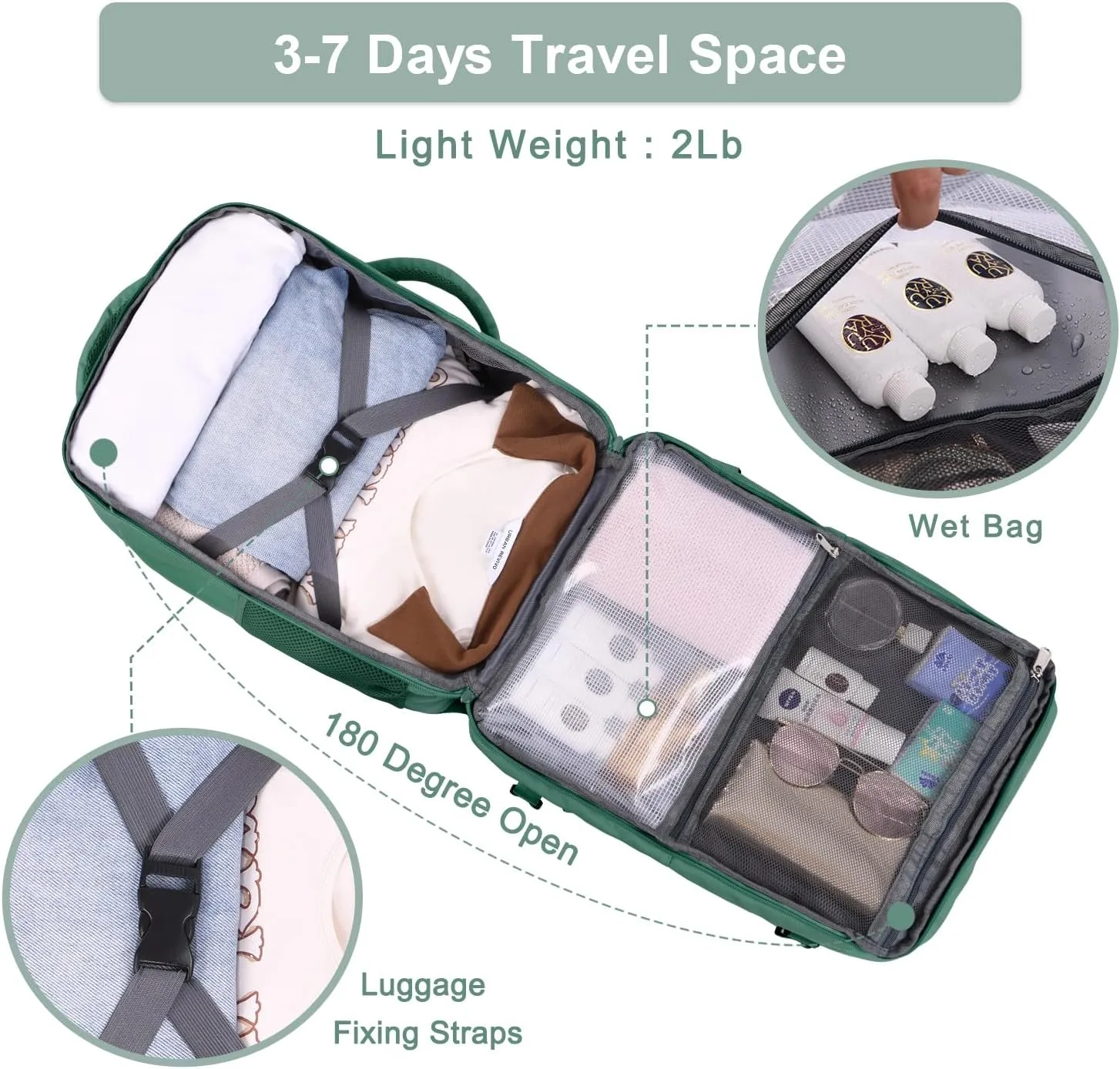 Hanples Large Travel Laptop Backpack for Women, Carry On Backpack, Hiking Backpack, Waterproof Durable Business Backpack with USB Charging Port, College Computer Bag, Fits 16 Inch Laptop