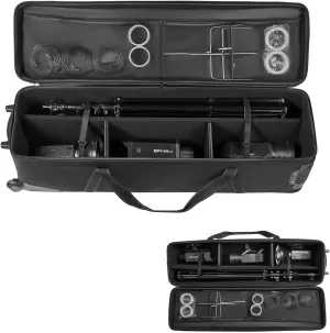 Happybuy Studio Equipment Trolley Case, 51.57 x 14.37 x 14.96 in / 131 x 36.5 x 38 cm. Rolling Bag with Wheels, Straps
