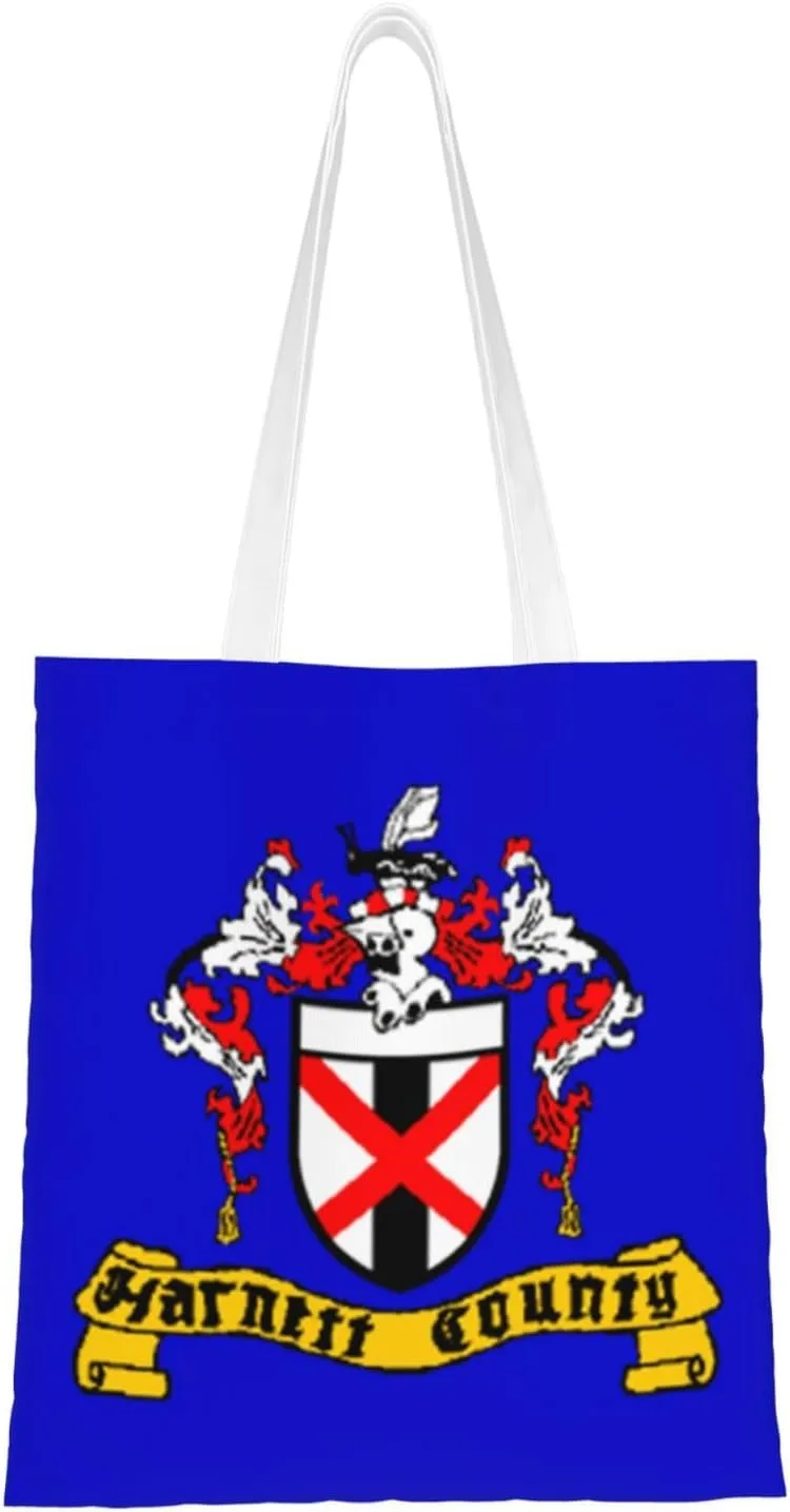 Harnett County Flag Tote Bag for Women Canvas Shopping Bags Reusable Large Capacity Casual Shoulder Handbags Grocery Bags