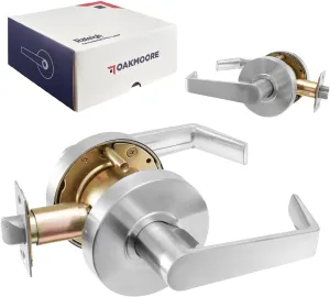 Heavy Duty Commercial Door Handle | Passage Function | Grade 2 | No Lock/Key | for Meeting Rooms & Kitchens | Nickel Finish | C UL & ADA | ANSI A156.2