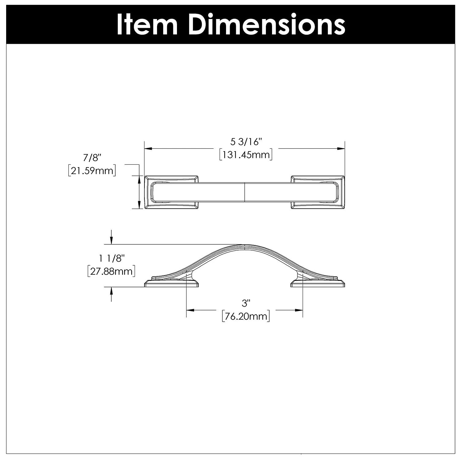 Hickory Hardware 10 Pack Solid Core Kitchen Cabinet Pulls, Luxury Cabinet Handles, Hardware for Doors & Dresser Drawers, 3 Inch Hole Center, Satin Nickel, Dover Collection