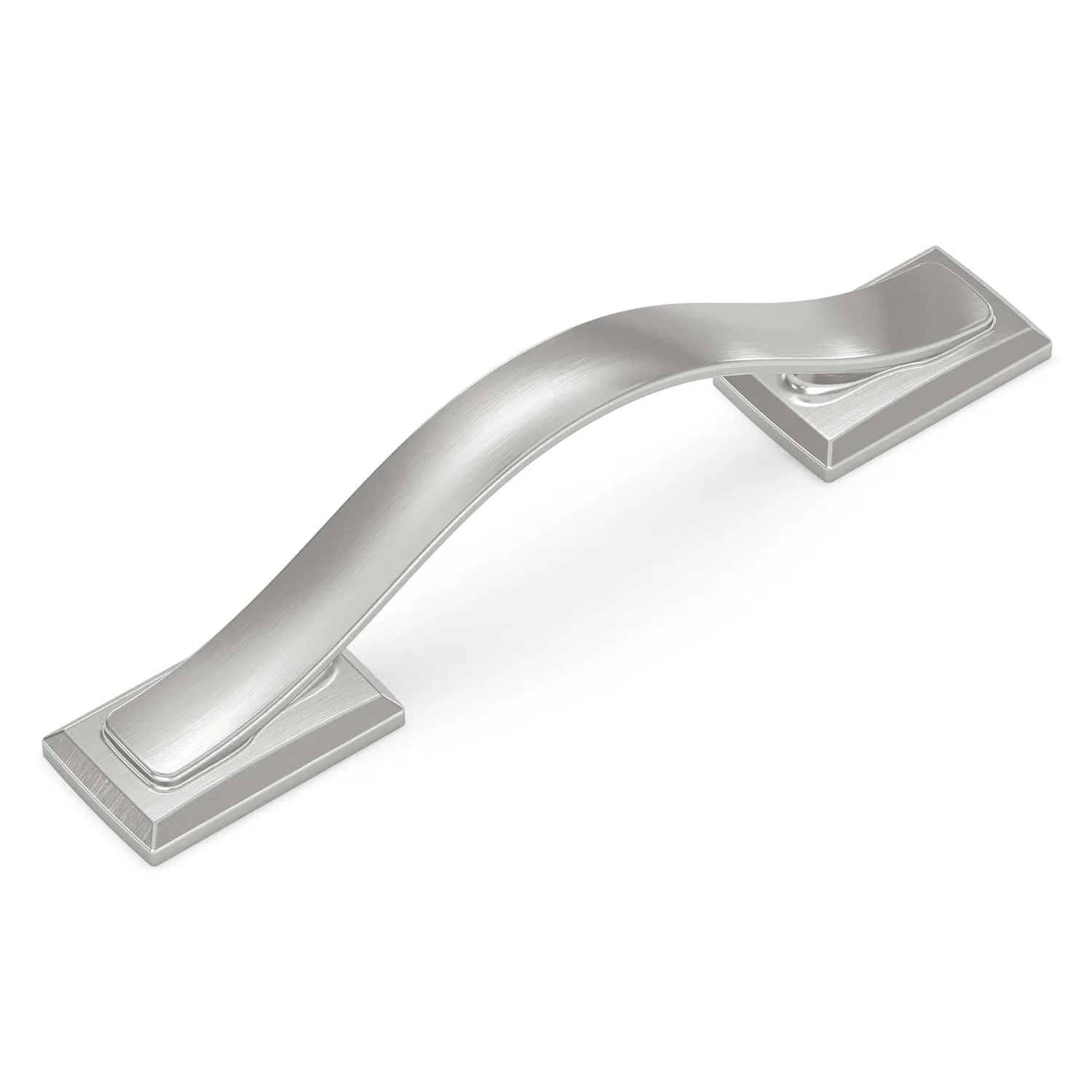 Hickory Hardware 10 Pack Solid Core Kitchen Cabinet Pulls, Luxury Cabinet Handles, Hardware for Doors & Dresser Drawers, 3 Inch Hole Center, Satin Nickel, Dover Collection