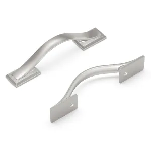 Hickory Hardware 10 Pack Solid Core Kitchen Cabinet Pulls, Luxury Cabinet Handles, Hardware for Doors & Dresser Drawers, 3 Inch Hole Center, Satin Nickel, Dover Collection