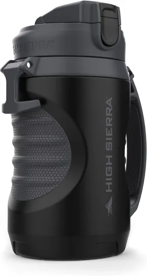 High Sierra 64 Ounce Insulated Water Bottle – Double Wall Stainless Steel Jug, Leakproof Flip-Top Lid, Large Metal Jug with Straw, BPA-Free, Half Gallon Water Bottle for Gym or Hiking