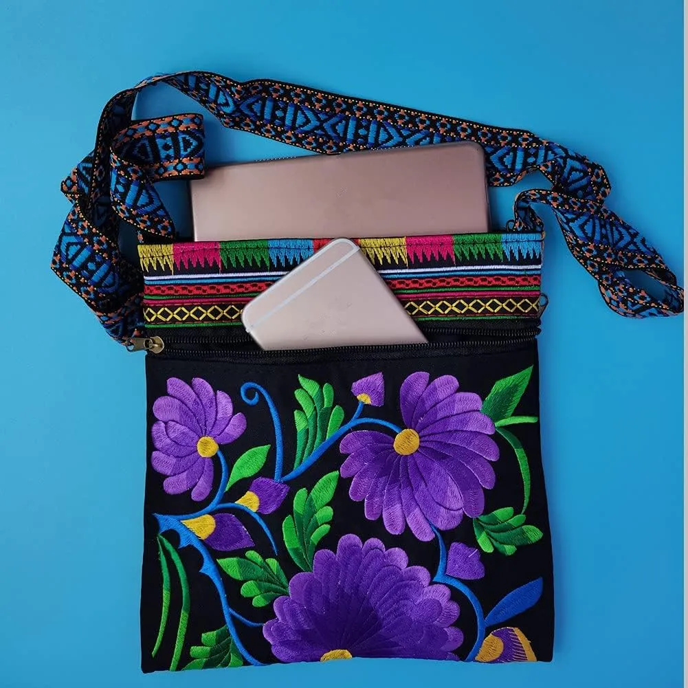 Hobo Crossbody Bag for women, Vintage Ethnic Tribal Embroidered Boho Hippie Tote Handbags Shoulder Purse
