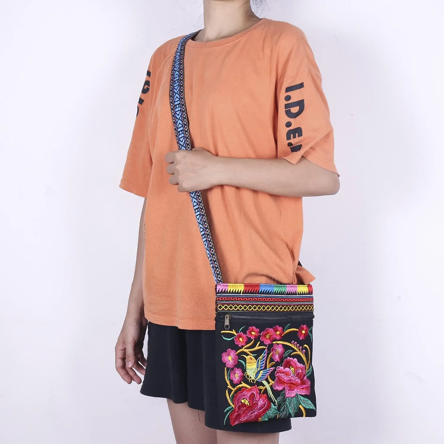 Hobo Crossbody Bag for women, Vintage Ethnic Tribal Embroidered Boho Hippie Tote Handbags Shoulder Purse