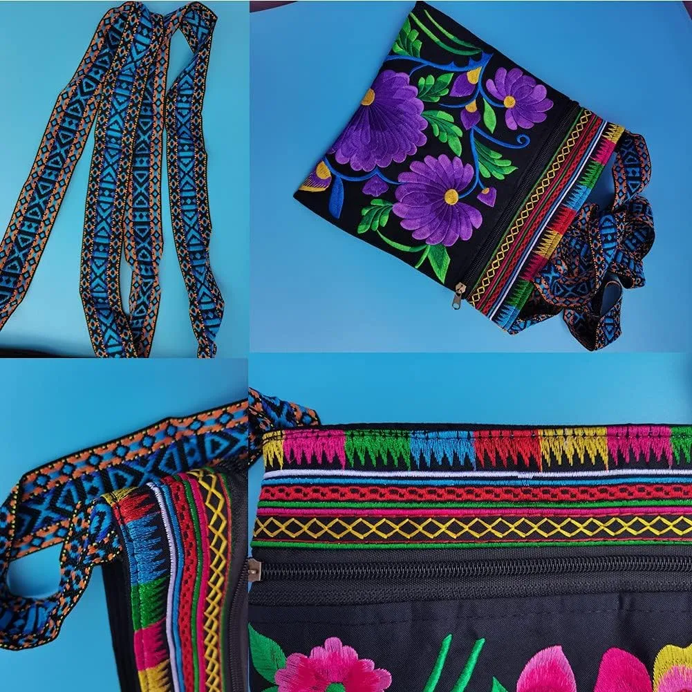 Hobo Crossbody Bag for women, Vintage Ethnic Tribal Embroidered Boho Hippie Tote Handbags Shoulder Purse