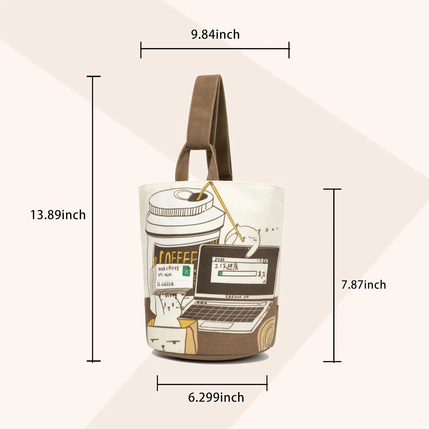 Hobo Shoulder Tote Bag Canvas Tote Handbags Bucket Bag Purses for Women Trendy Shoulder Bag Canvas Handbag