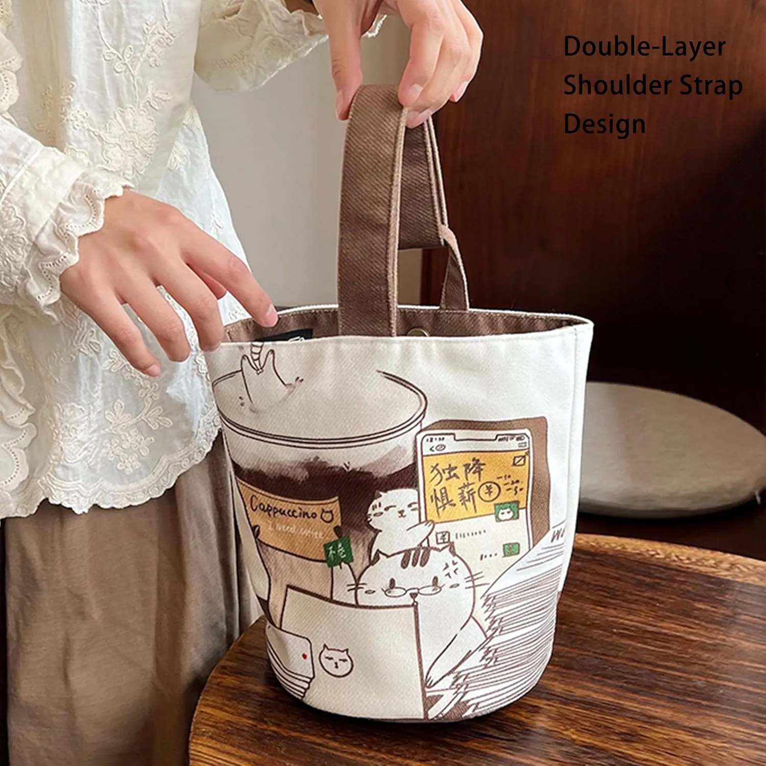 Hobo Shoulder Tote Bag Canvas Tote Handbags Bucket Bag Purses for Women Trendy Shoulder Bag Canvas Handbag