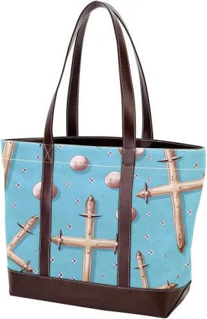 Holy Easter Cross-1035 Shoulder Purses for Women Large Soft Washed Leather Purses and Durable Handbags