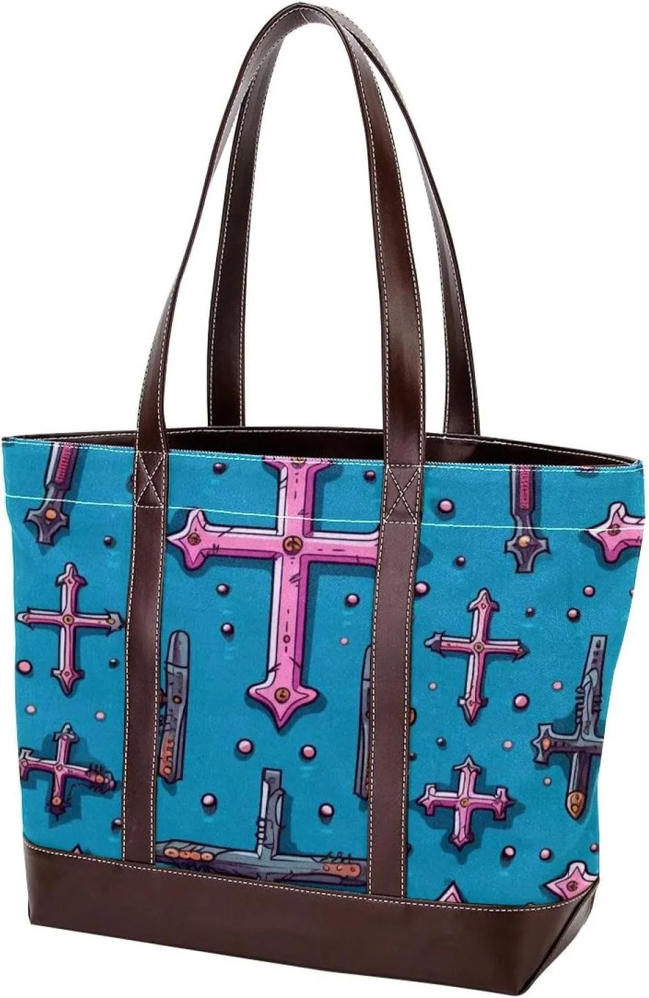Holy Easter Cross-1068 Shoulder Purses for Women Large Soft Washed Leather Purses and Durable Handbags