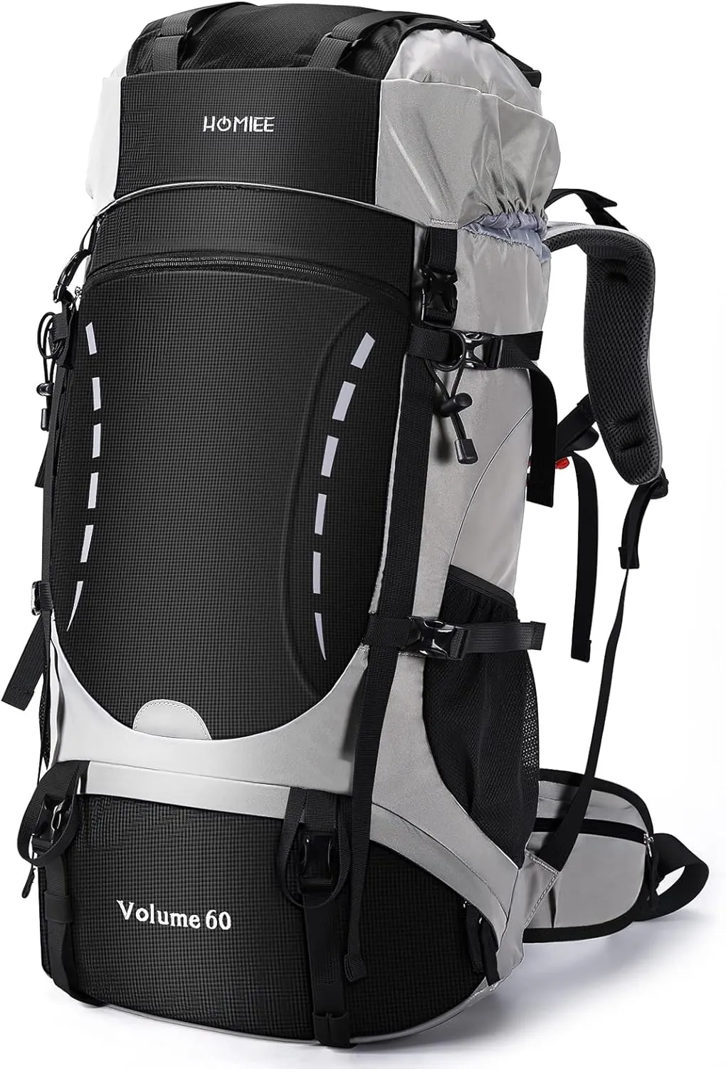 HOMIEE 50L Hiking Backpack Travel Bag Waterproof Camping Rucksack with Rain Cover Lightweight Backpacking Backpack