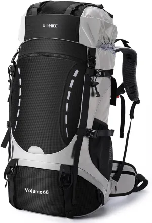 HOMIEE 50L Hiking Backpack Travel Bag Waterproof Camping Rucksack with Rain Cover Lightweight Backpacking Backpack