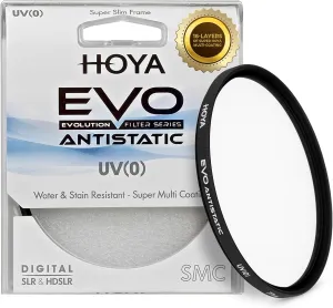 Hoya EVO Antistatic 46mm UV Filter — Camera Filters with 16-Layer SMC Coating, 3mm Thick, UV Optical Glass for Superior Resolution - Dust, Stain & Scratch-Resistant for Clear & Distortion-Free Images