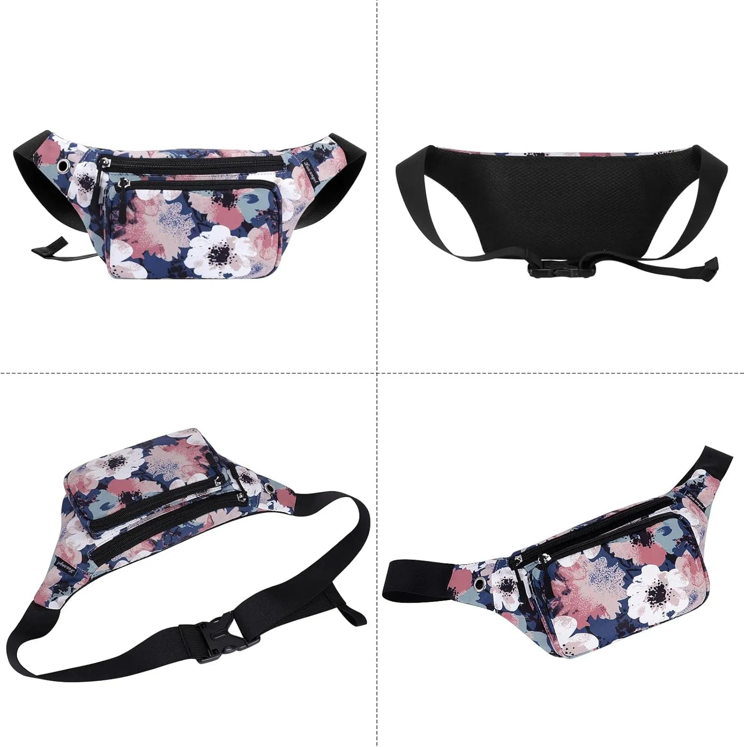 HUA ANGEL Fanny Pack for Women & Men - Crossbody Waist Bag Lightweight Belt Bum Bag for Sports, Travel, Hiking, Everyday Use
